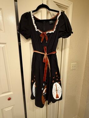 Hocus Pocus Dress with Orange Velvet Accents